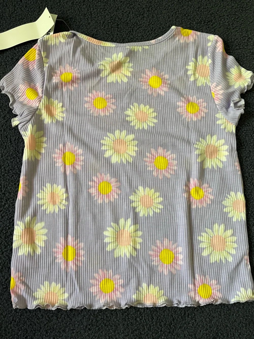 Old Navy Lavender Floral Daisy Pajama Set with Yellow Centers